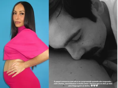 Sabrina Sato compartilha momento de Nicolas Prattes interagindo com o filho ainda na barriga
