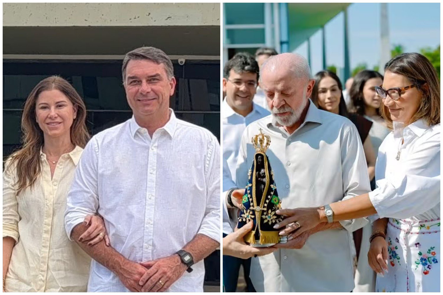 Programa de Flávio vai ao ar sem áudio e homenageia Nossa Senhora Aparecida; Lula também menciona santa