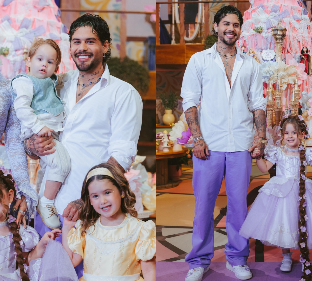 Virginia posa ao lado de Zé Felipe em festa de Maria Flor; veja