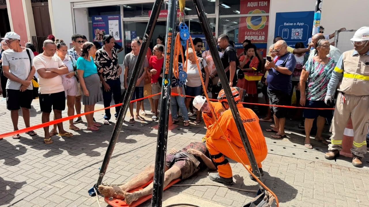 Homem sofre descarga elétrica ao invadir tubulação subterrânea na Rua Grande de São Luís