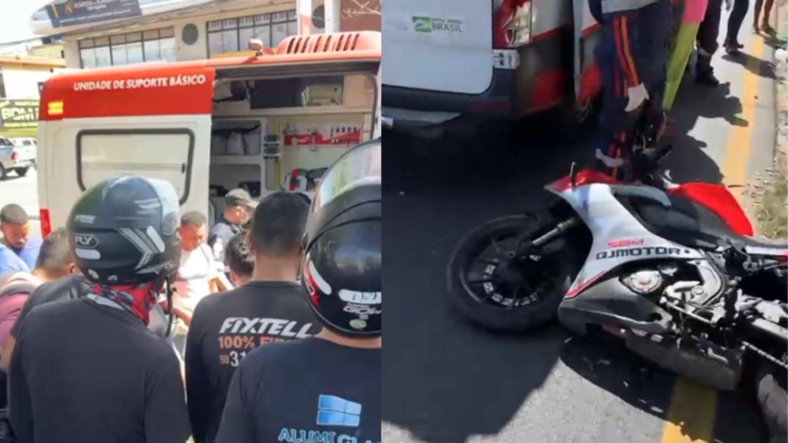 Motociclista perde controle do veículo e bate em árvore na Avenida Jerônimo de Albuquerque
