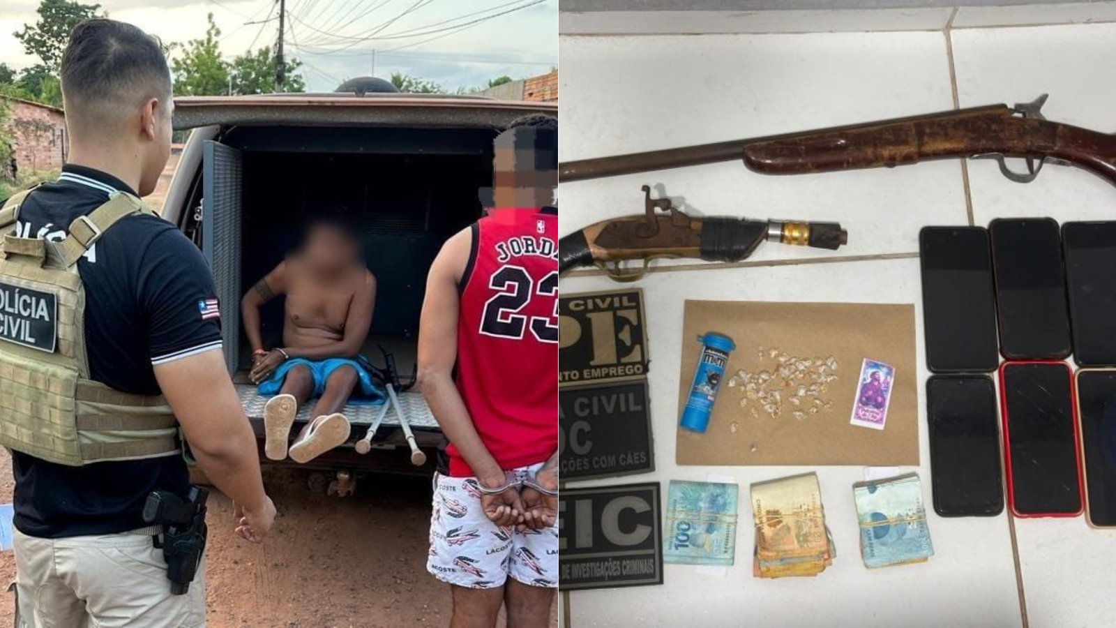 Polícia prende três pessoas e apreende drogas e armas em Codó, no MA
