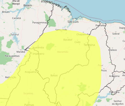 Maranhão tem 135 municípios sob alerta amarelo de tempestades nesta quarta-feira (28)